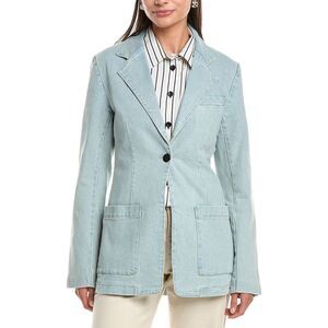 Proenza Schouler White Label Womens Freya Denim Blazer, Blue